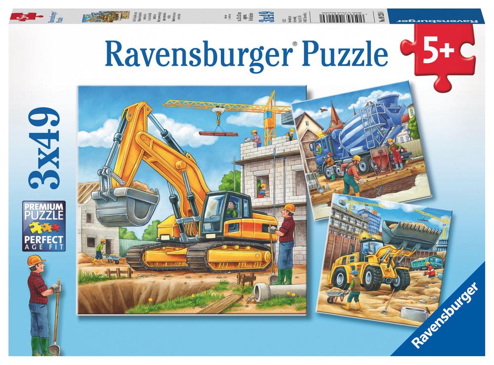 Ravensburger Construction Vehicle Jigsaw Puzzle, 3x49 piece, 4005556092260