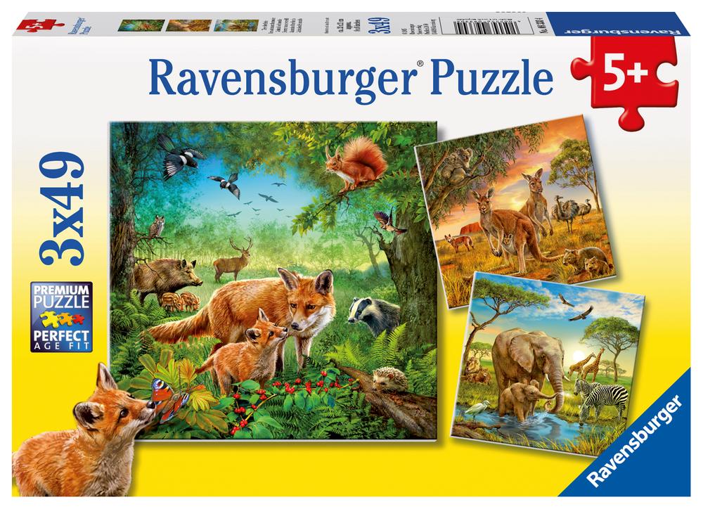 Ravensburger Animals Of The Earth Jigsaw Puzzle, 3x49 Piece, 4005556093304