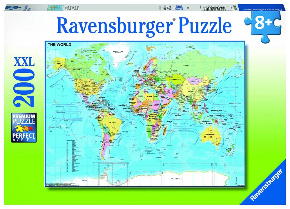 Ravensburger Map of the World Jigsaw Puzzle, 200 Piece, 4005556128907