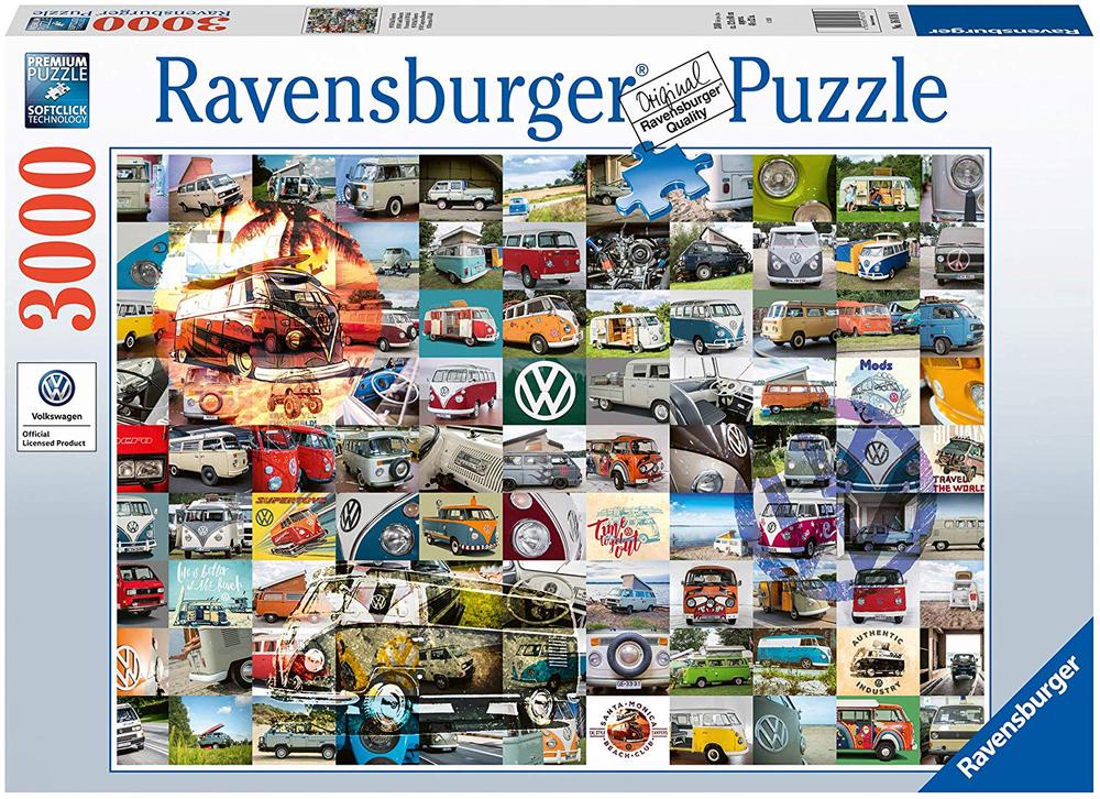 Ravensburger Jigsaw Puzzle, 3000 Piece - 99 VW Bulli Moments, 4005556160181