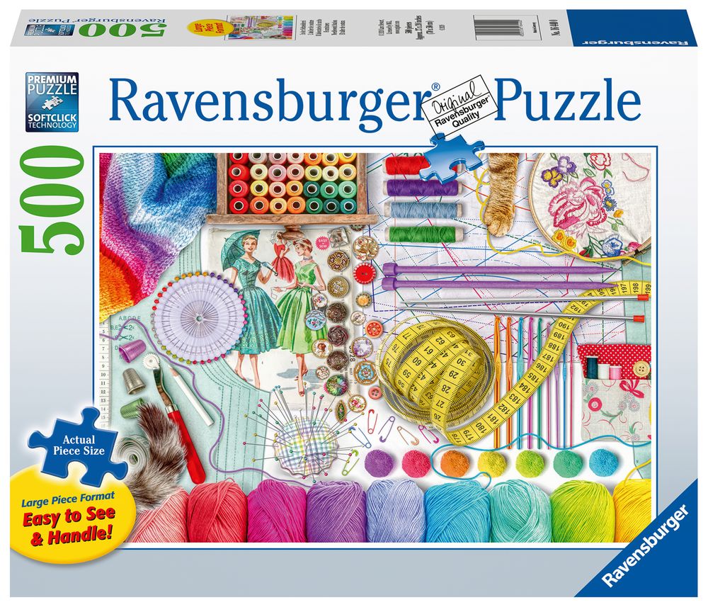 Ravensburger Needlework Station Jigsaw Puzzle, 500 Piece by Ravensburger - ISBN: 4005556164400