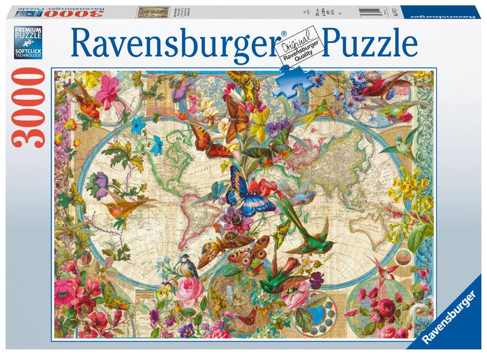 Ravensburger Flora & Fauna World Map Jigsaw Puzzle, 3000 Piece, 4005556171170