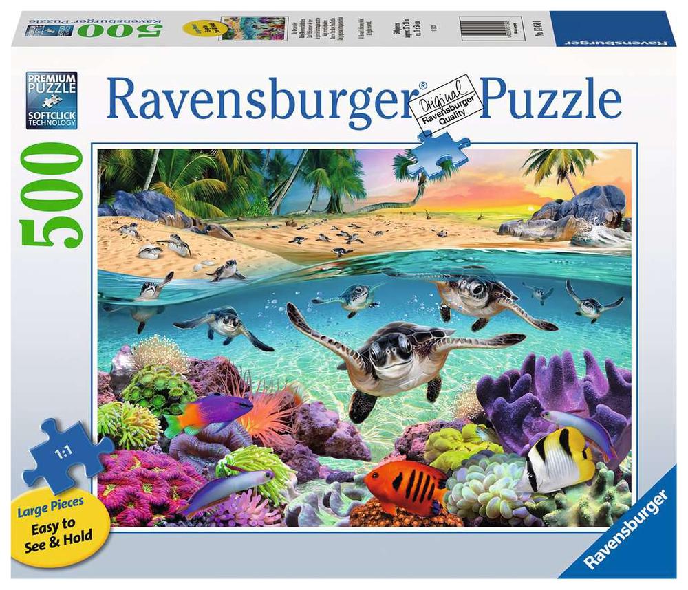 Ravensburger Race of the Baby Sea Turtles Jigsaw Puzzle, 500 Piece, 4005556174560