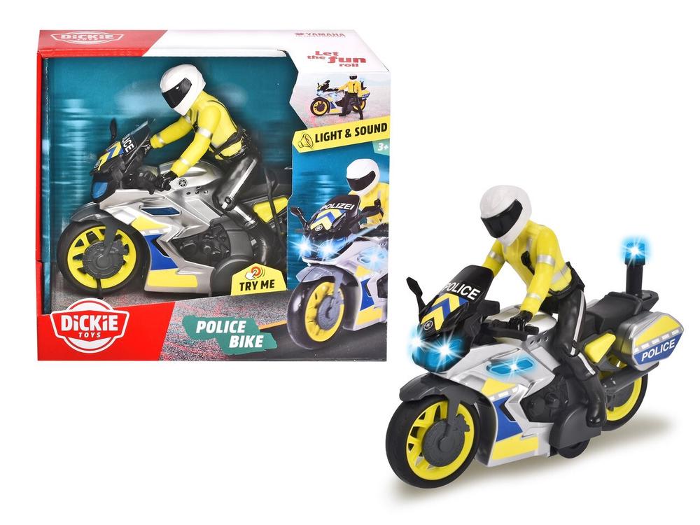 Dickie Toys Police Bike Int Friction L/S - 17cm, 4006333076336