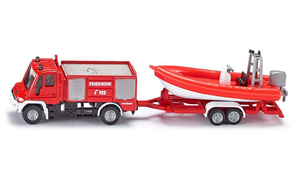 Mercedes Benz Fire Engine With Boat - 1:87 Scale, 4006874016365
