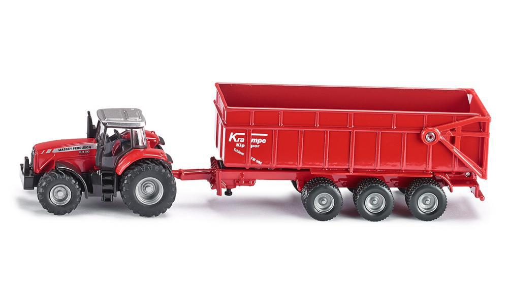 Massey Fergson Tractor With Trailer - 1:87 Scale - Toy Vehicle, 4006874018444