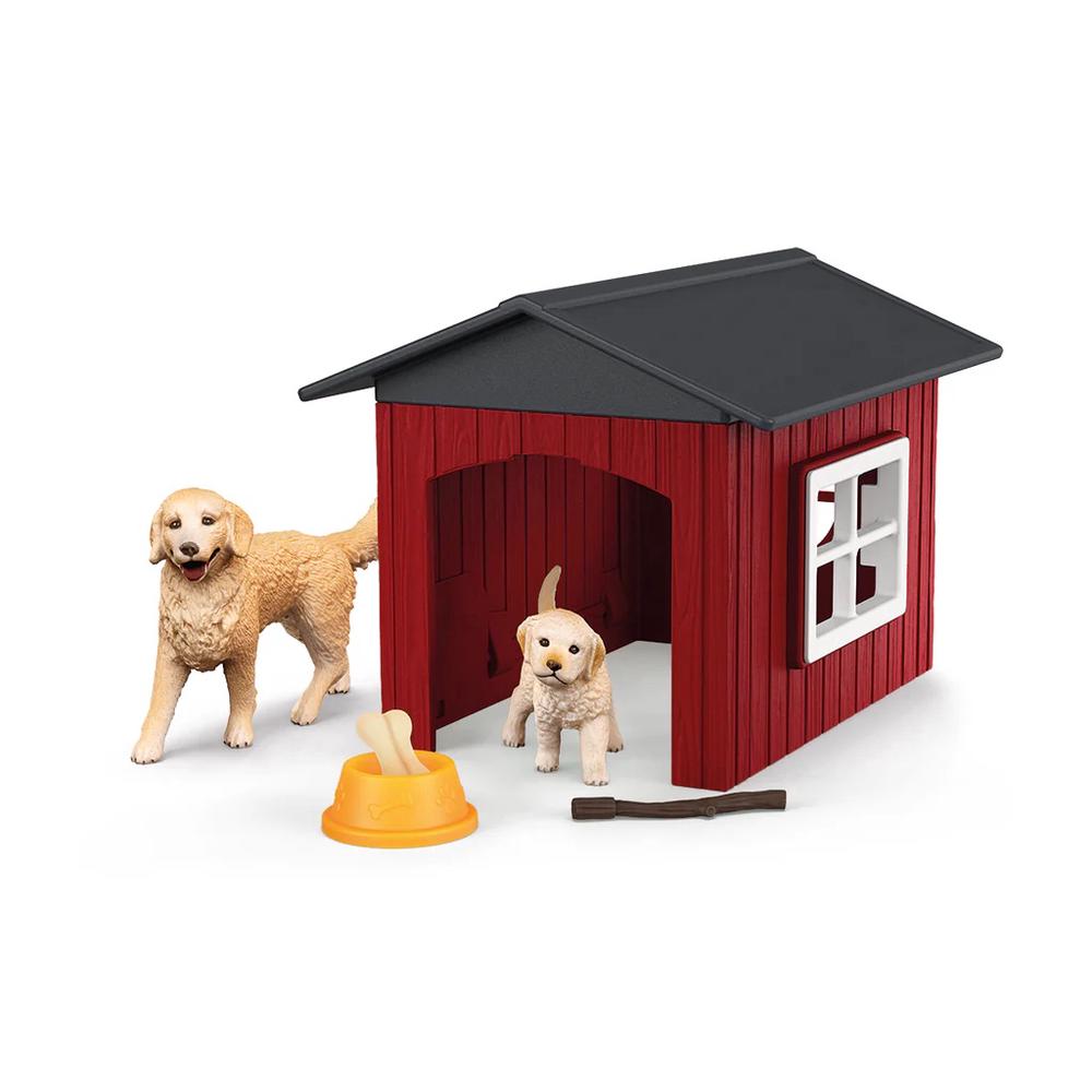 Schleich Dog Kennel with Golden Retrievers, 4059433992617