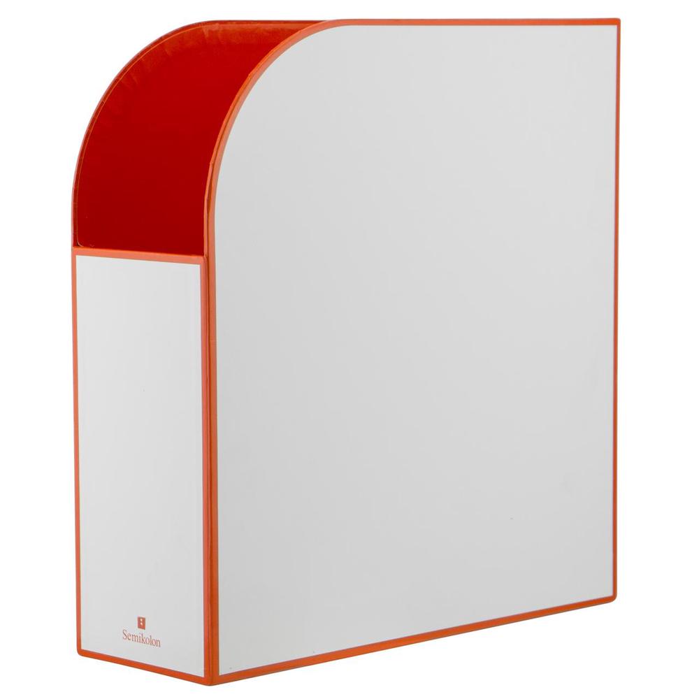 Semikolon Magazine Box (White/Orange) - A4, 4250540915067