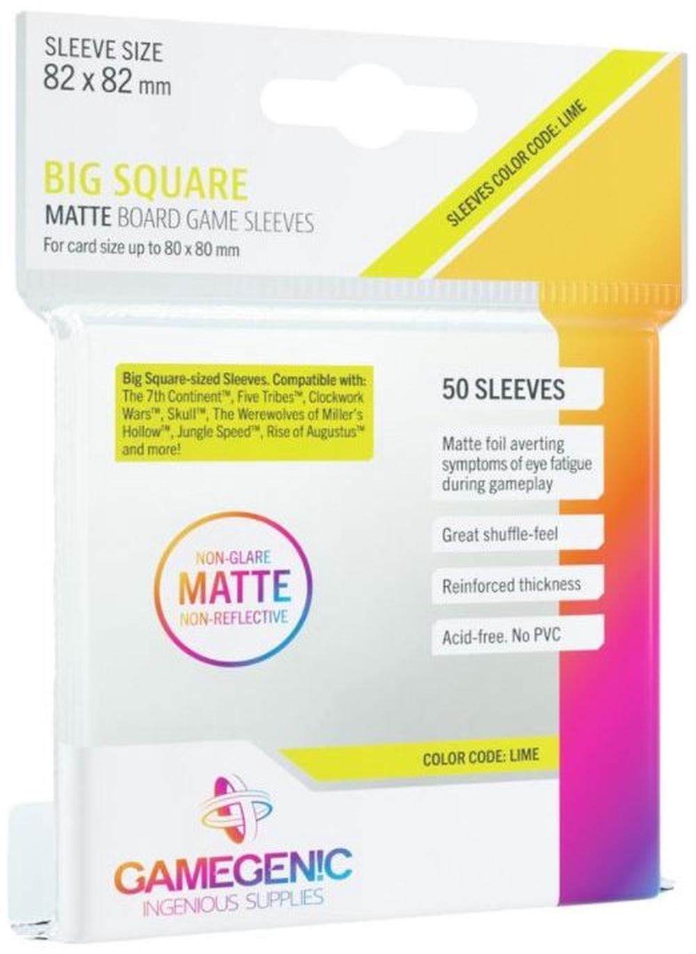 Matte Board Game Sleeves, 50 Pack - 82x82mm, 4251715403037
