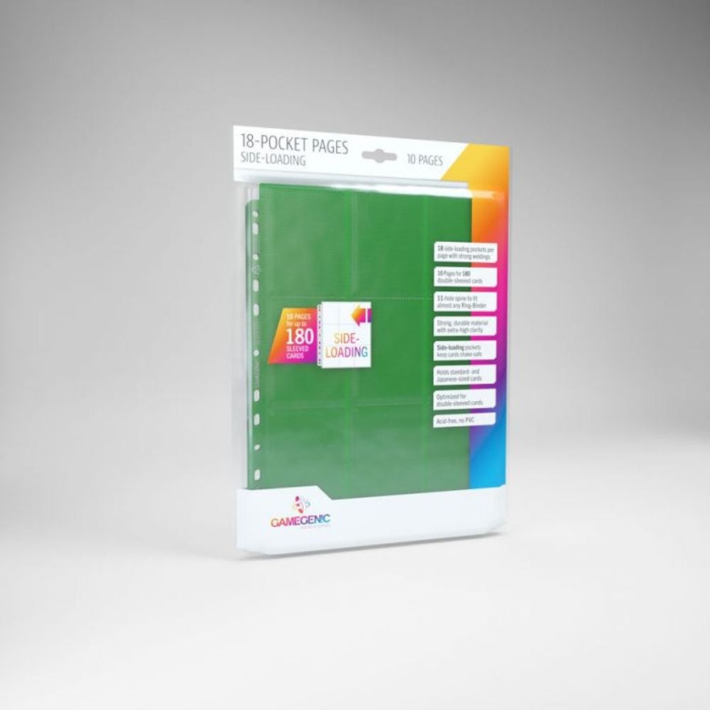 Asmodee Gamegenic Sideloading 18 Pocket, 10 Pages (Green) by Asmodee - ISBN: 4251715403297