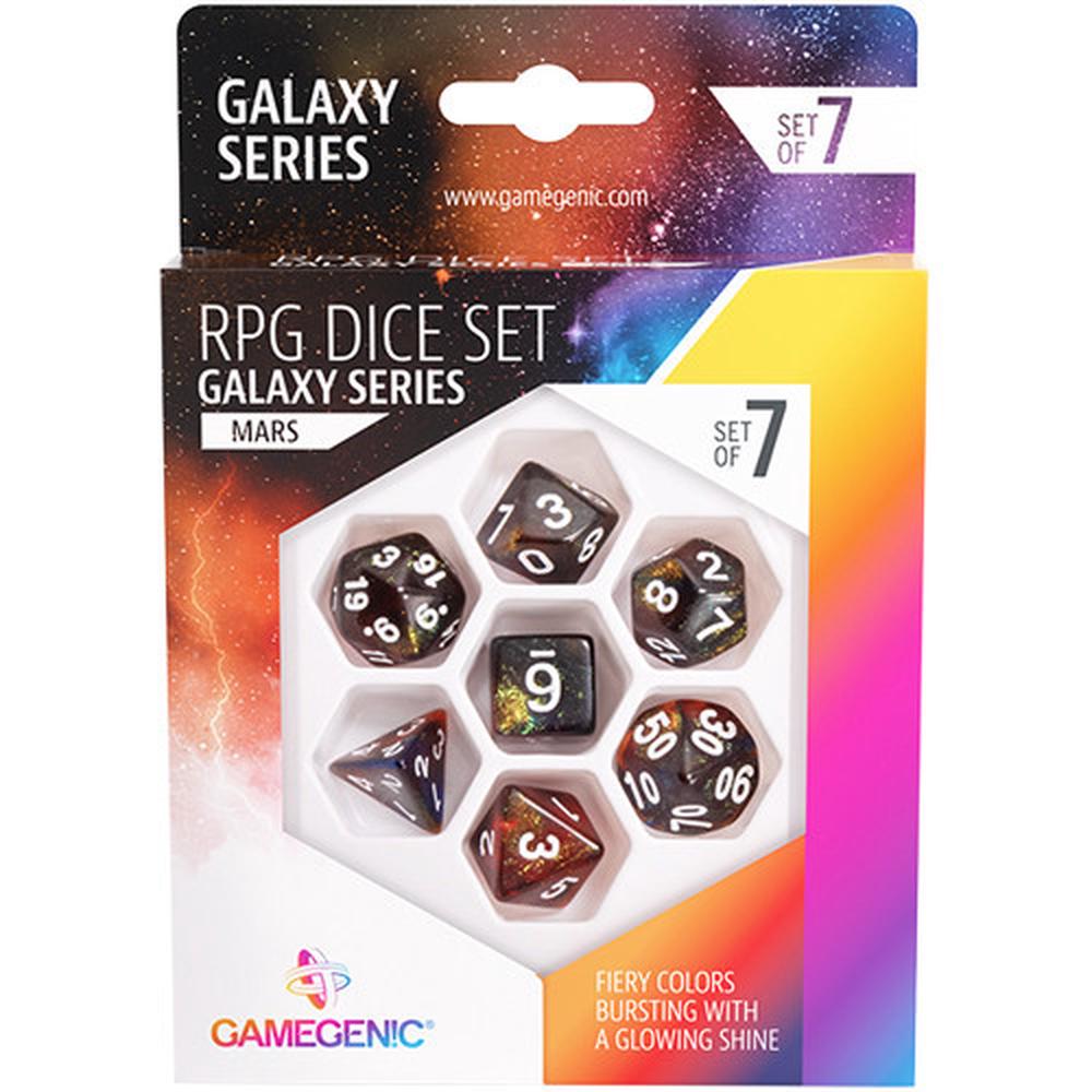 Asmodee Gamegenic Galaxy Series - Mars - RPG Dice Set, 7 Pieces, 4251715405093