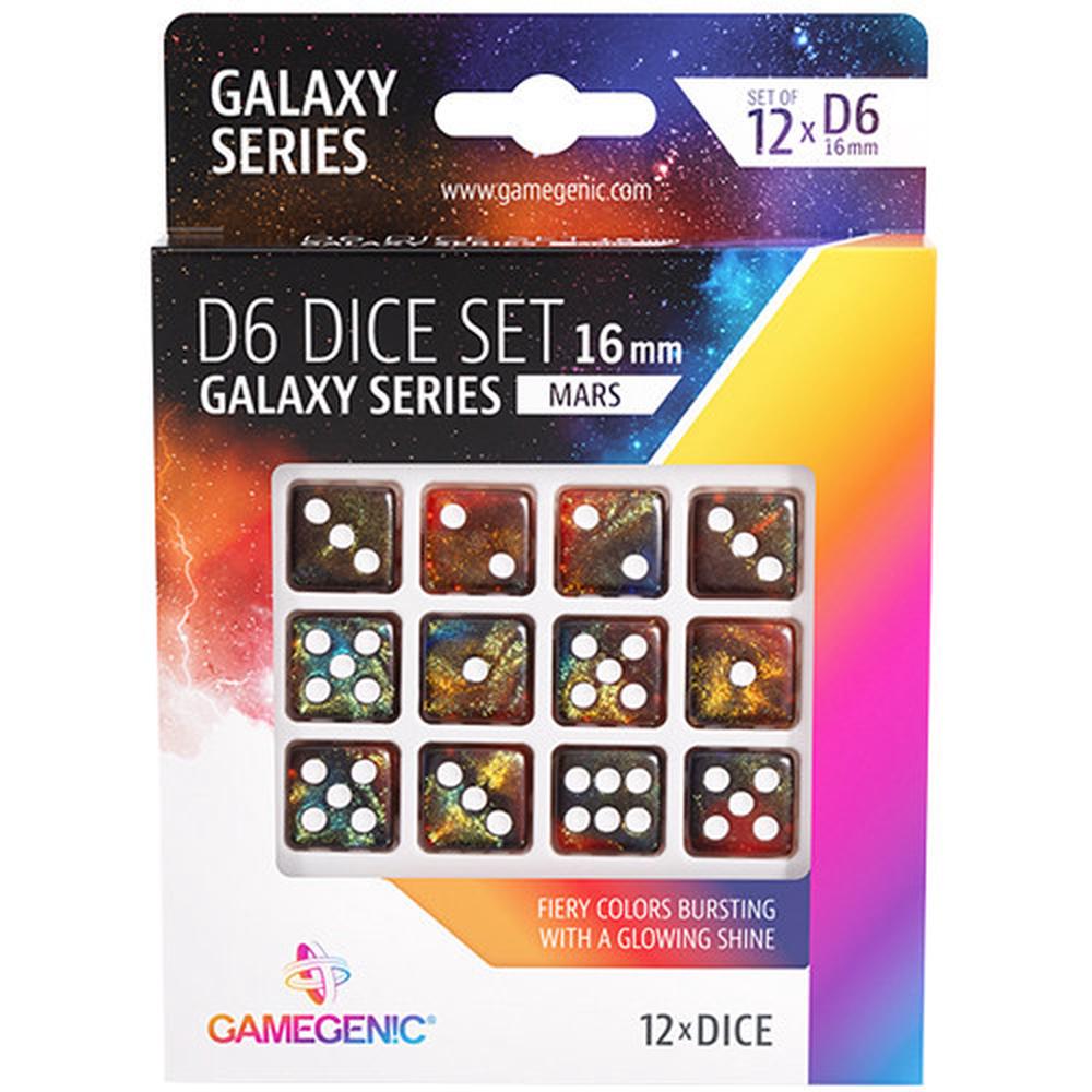 Asmodee Gamegenic Galaxy Series - Mars - D6 Dice Set 16mm, 12 Pieces, 4251715405192