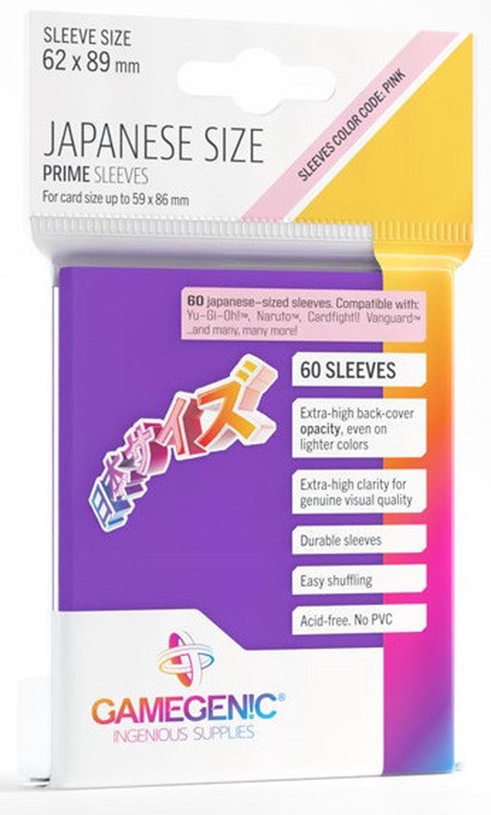 Gamegenic Prime Japanese Sized Sleeves - Size Code PINK, 60 Sleeves (Purple) - 62 x 89mm by Gamegenic - ISBN: 4251715411612