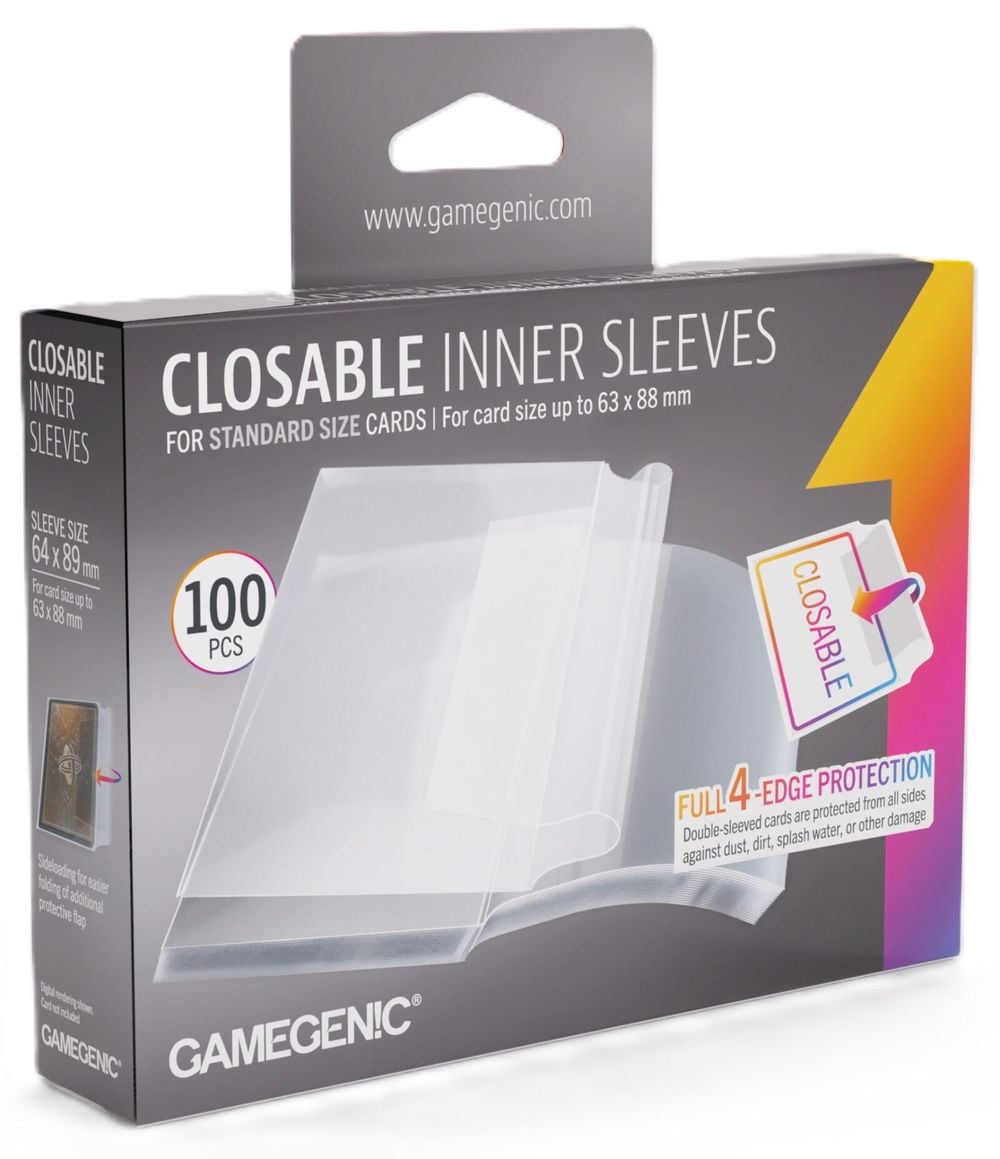 Asmodee Gamegenic Closable Inner Card Sleeves, 100 Sleeves Per Pack by Asmodee - ISBN: 4251715419366