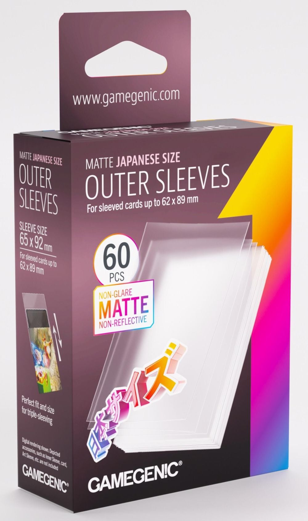Asmodee Gamegenic Matte Outer Card Sleeves - Japanese Size, 60 Sleeves Per Pack by Asmodee - ISBN: 4251715419762
