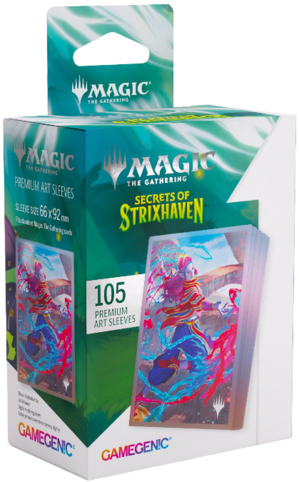 Asmodee Gamegenic: Magic The Gathering Secrets of Strixhaven Premium Art Sleeves (Rootha, Mastering the Moment), 105 Sleeves - 66x92mm by Asmodee - ISBN: 4251715423202