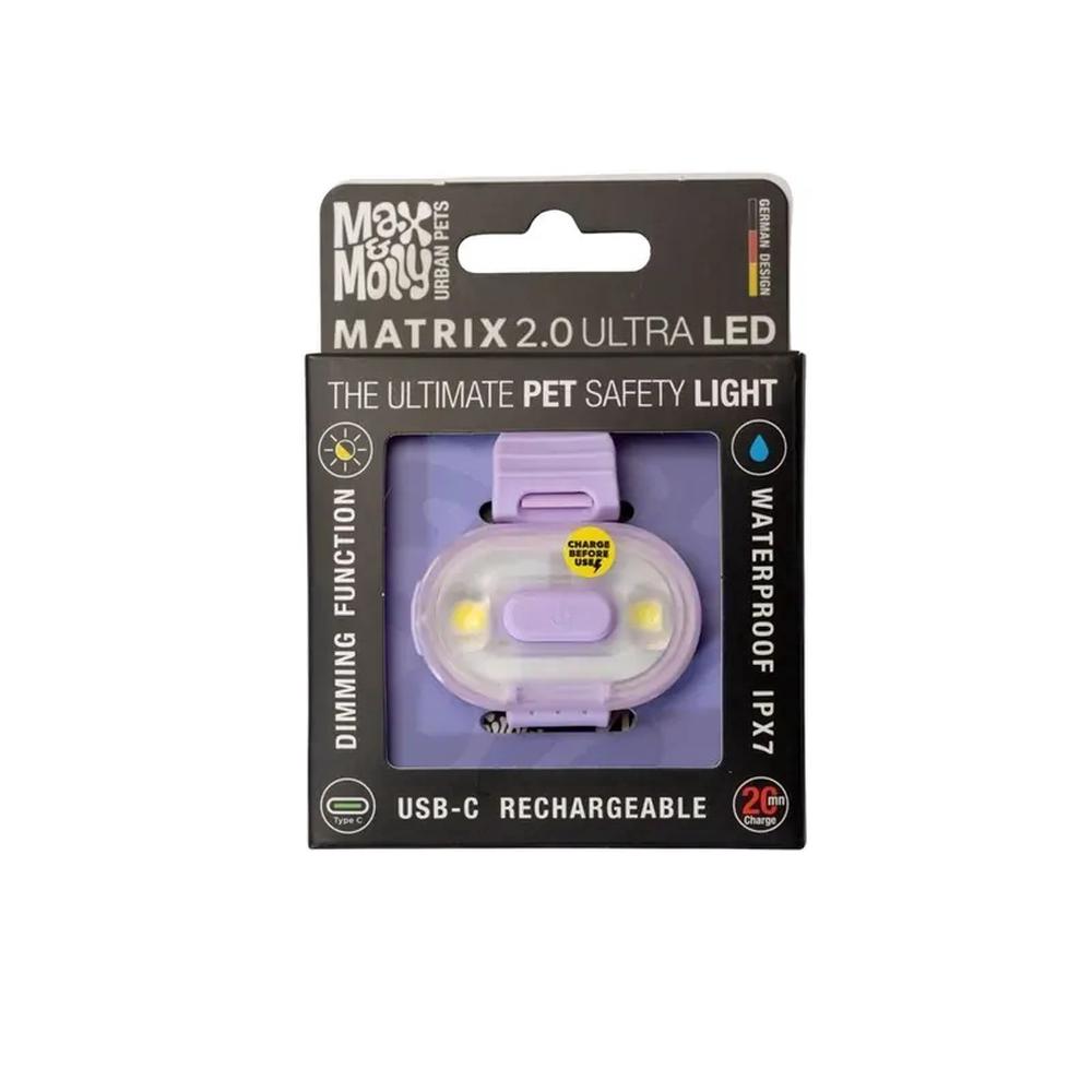Max & Molly Matrix 2.0 Ultra Led Pet Safety Light (Lavender), 4255636833010