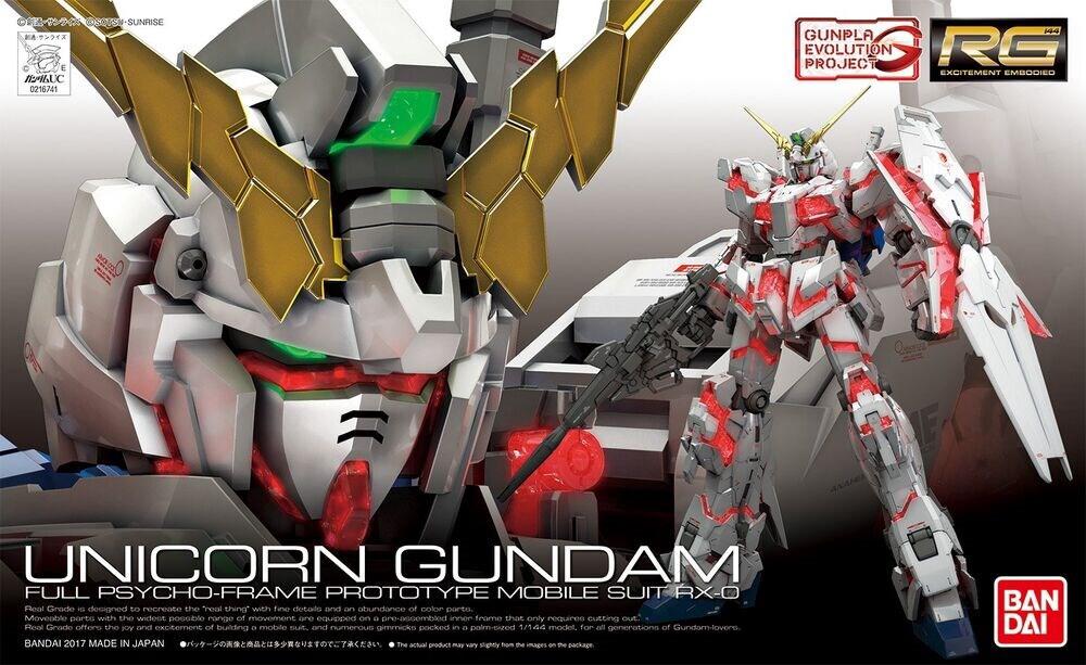 RG Unicorn Gundam 1:144 Scale Model Kit, 4573102616203
