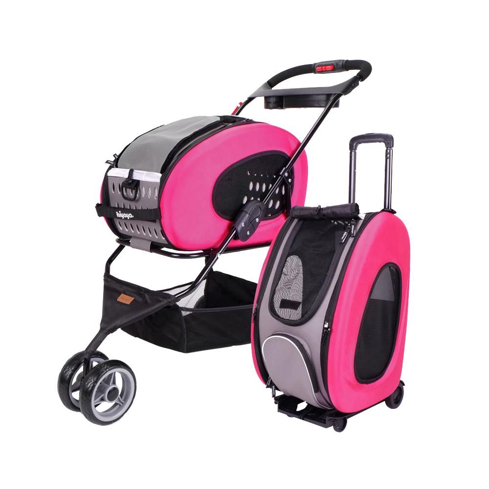 Ibiyaya 5-in-1 Combo Eva Pet Carrier/Stroller (Hot Pink), 4715243341143
