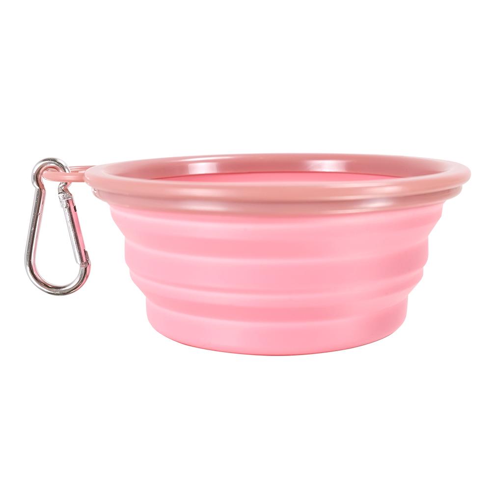Ibiyaya Quick Bite Collapsible Travel Pet Bowl (Pink), 4715243344311