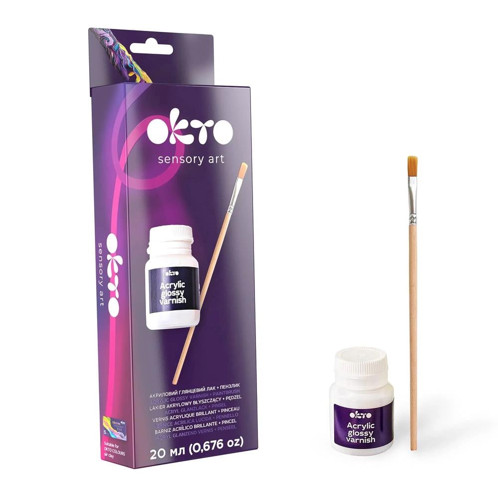 Acrylic Glossy Varnish 20ml and Paint Brush, 4820199477973