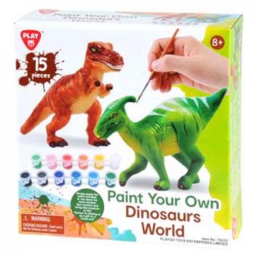 Playgo Paint Your Own Polyresin TRex/Parasaurolophus, 2 Pack Buy