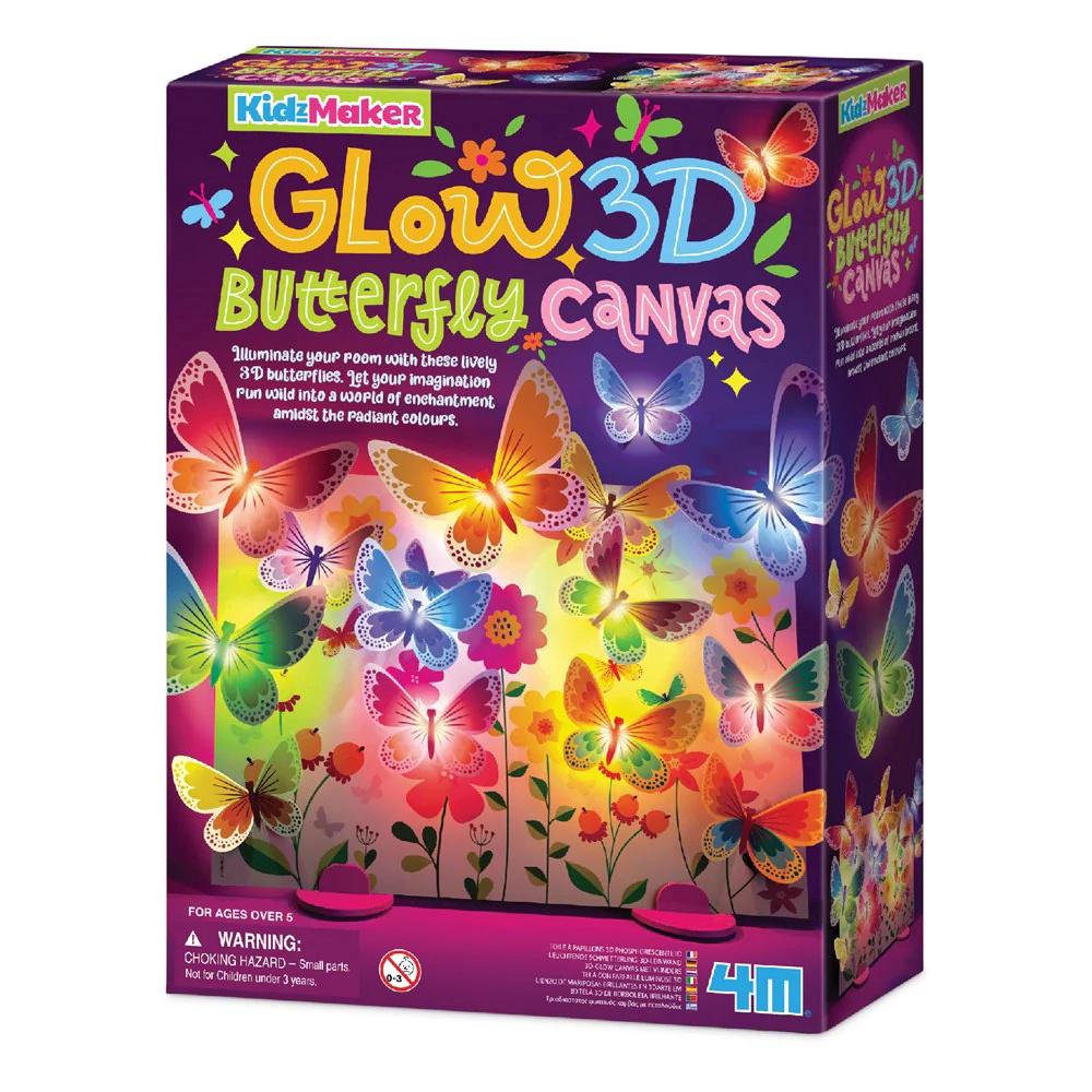 4M KidzMaker - 3D Glow Butterfly Canvas, 4893156047960