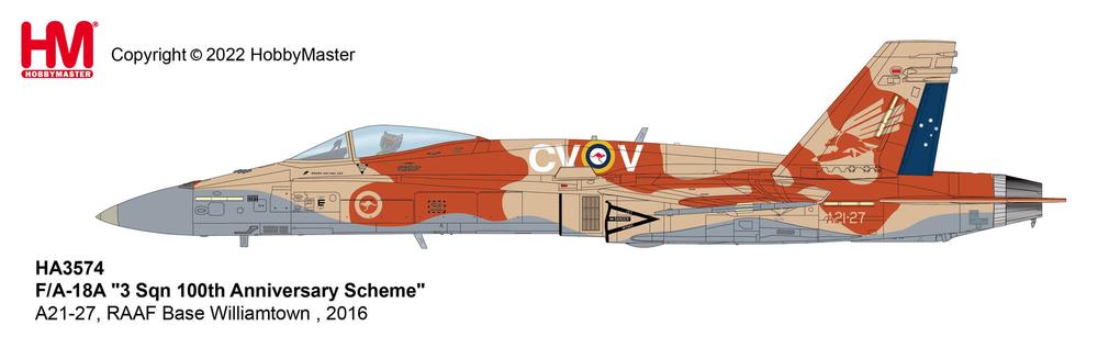 1/72 F/A-18A 3 SQN 100th Anniversary Scheme A21-27 Raaf Base Williamtown 2016, 4895173416965