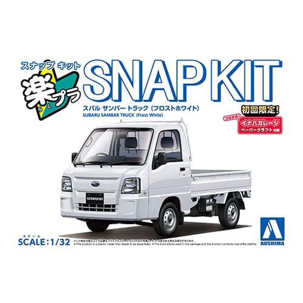 Aoshima 1/32 Snap Subaru Sambar Truck (Frost White), 4905083065785