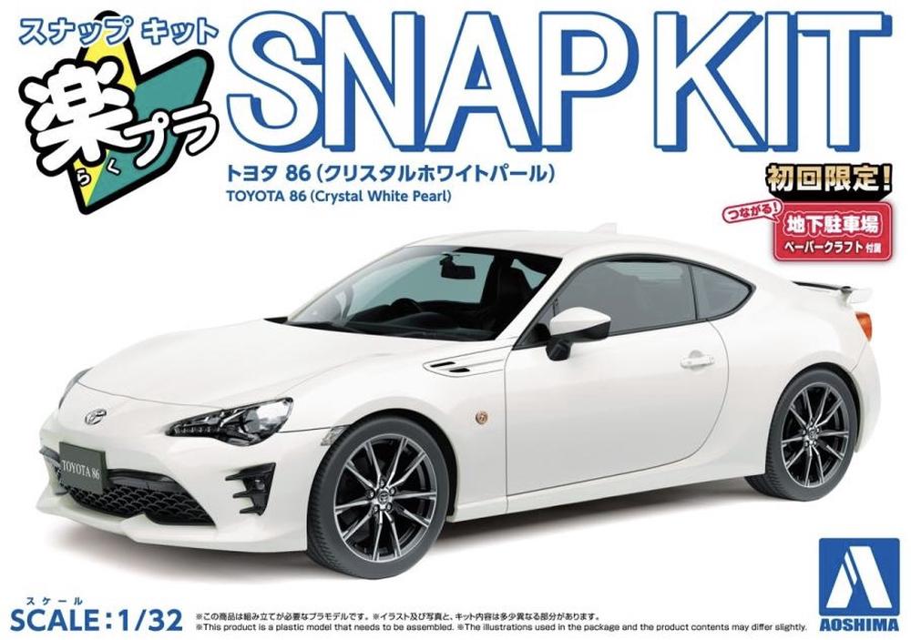 1/32 Snap Toyota 86 (Crystal White Pearl), 4905083068847