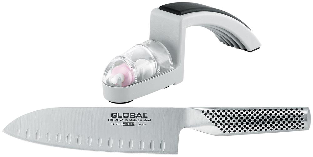 Global Santoku Knife 18cm & Sharpener Set Buy online at The Nile