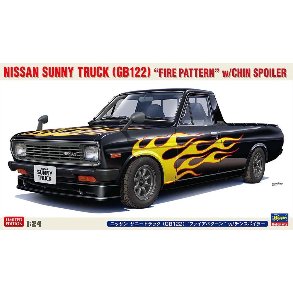 Hasegawa 1/24 Nissan Sunny Truck (GB122) "Fire Pattern" With Chin Spoiler, 4967834207516