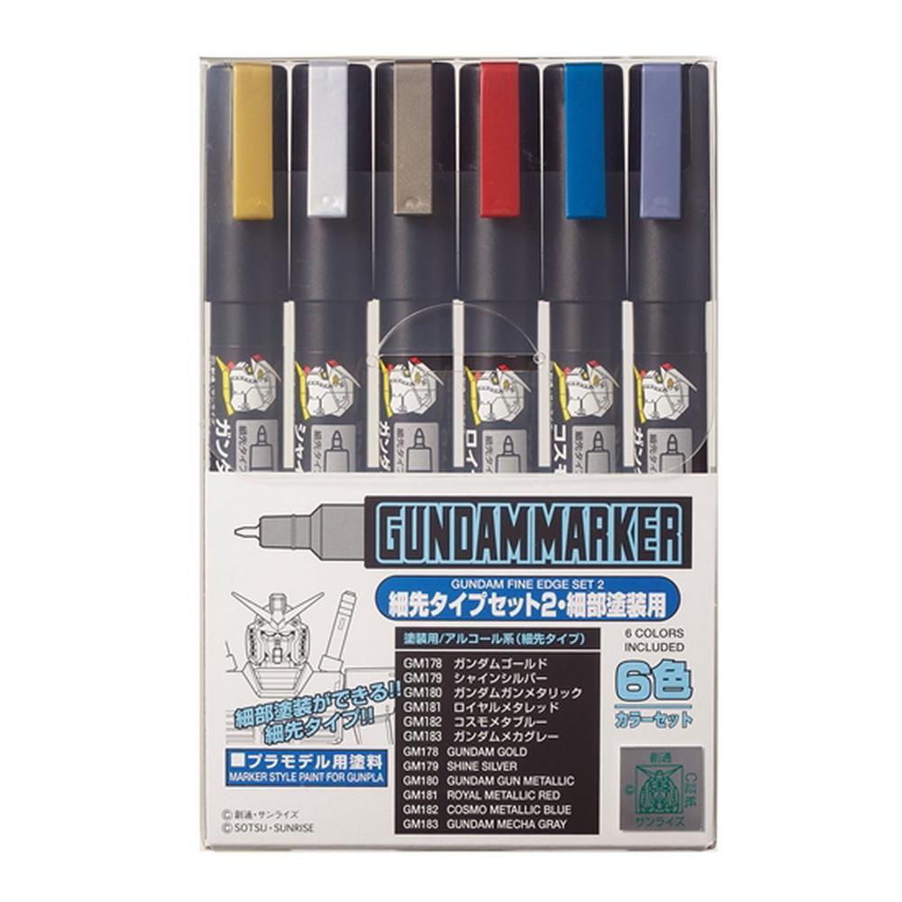 Bandai Gundam Marker (Fine Edge), Set of 2, 4973028505498