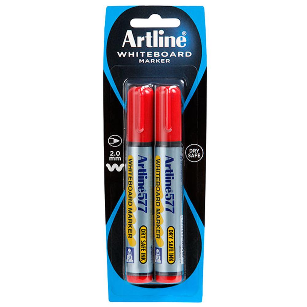 Artline 577 Whiteboard Marker, 2 Pack (Red HS) Buy online at The Nile