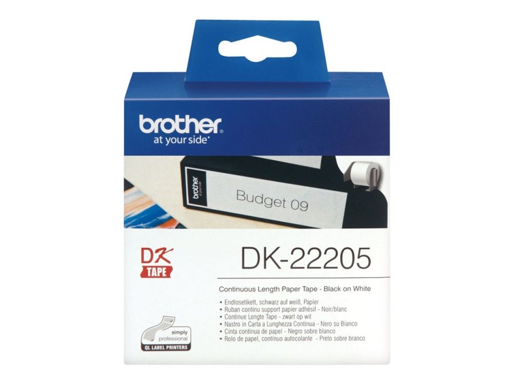 Brother Label Roll DK-22205 Black on White - 62mmx30.48m by Brother - ISBN: 4977766628198