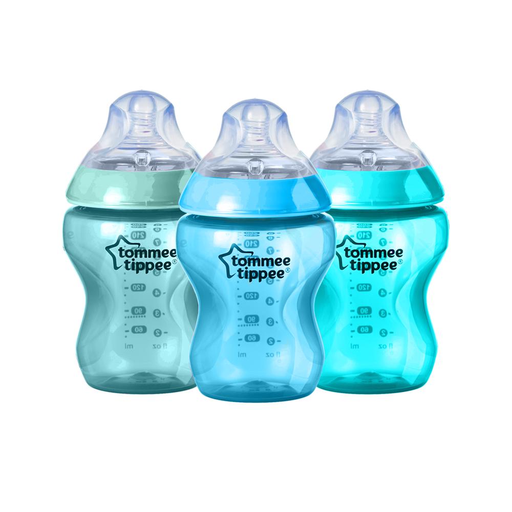 Tommee Tippee Closer To Nature Colour My World Feeding Bottles, 3