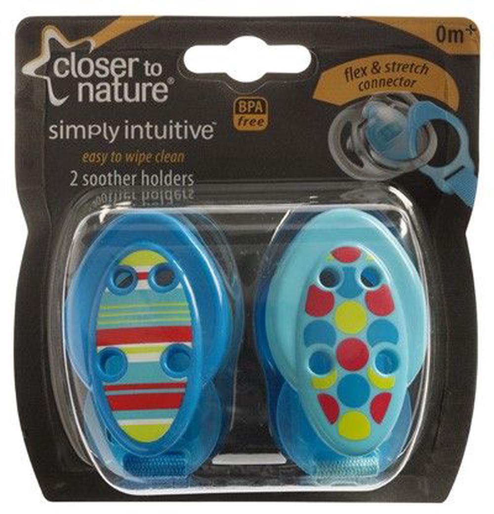 Tommee Tippee Closer To Nature Dummie Holder, 2 Pack Buy online at
