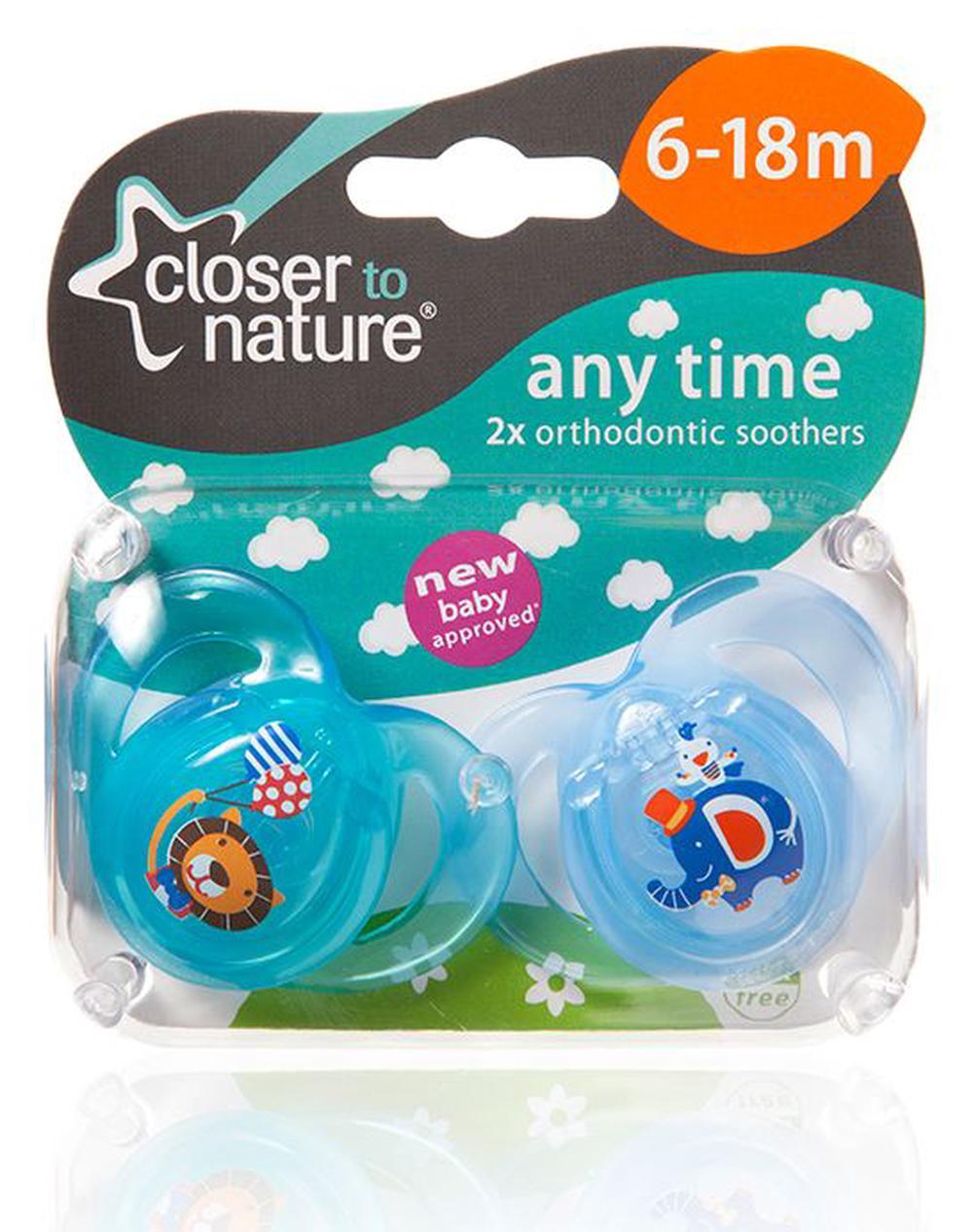 Tommee Tippee Closer To Nature Any Time Soother, 2 Pack - 6-18 Months ...