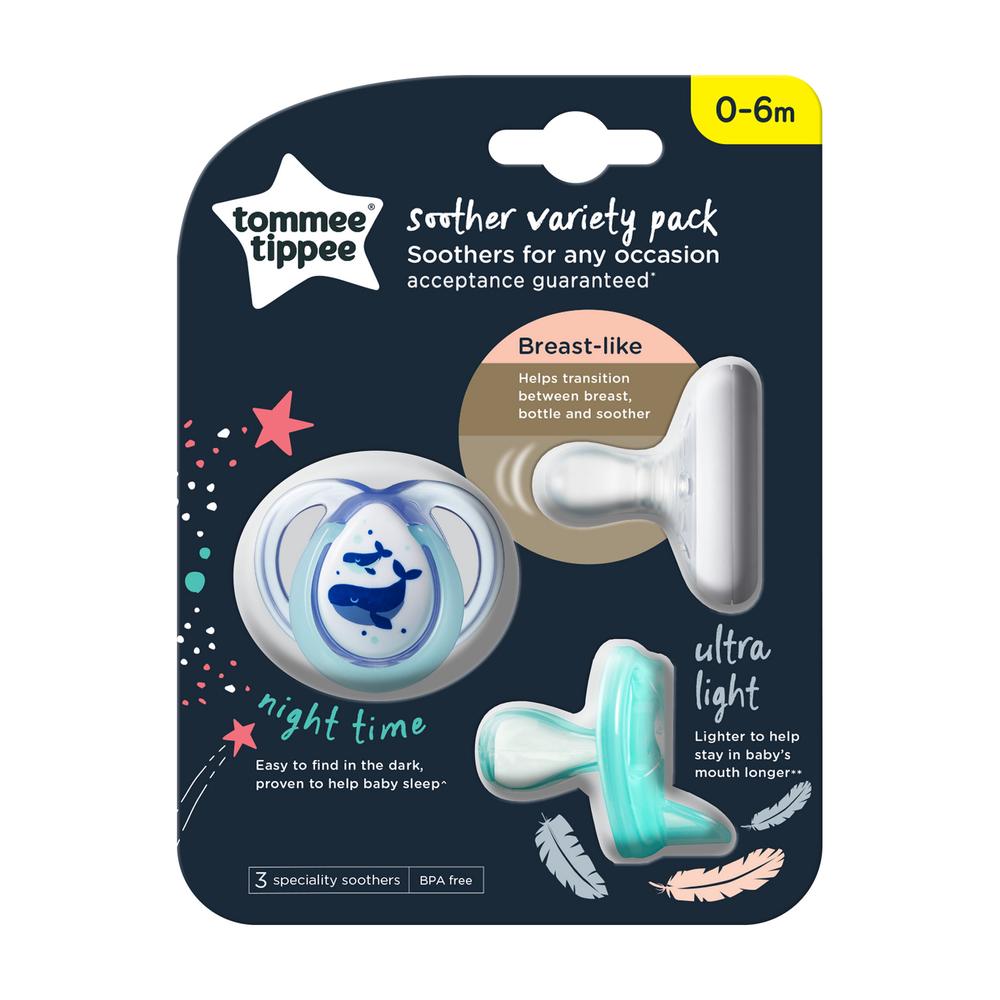 Tommee Tippee Breast Like Soother Day/Night, Pack of 0-6m