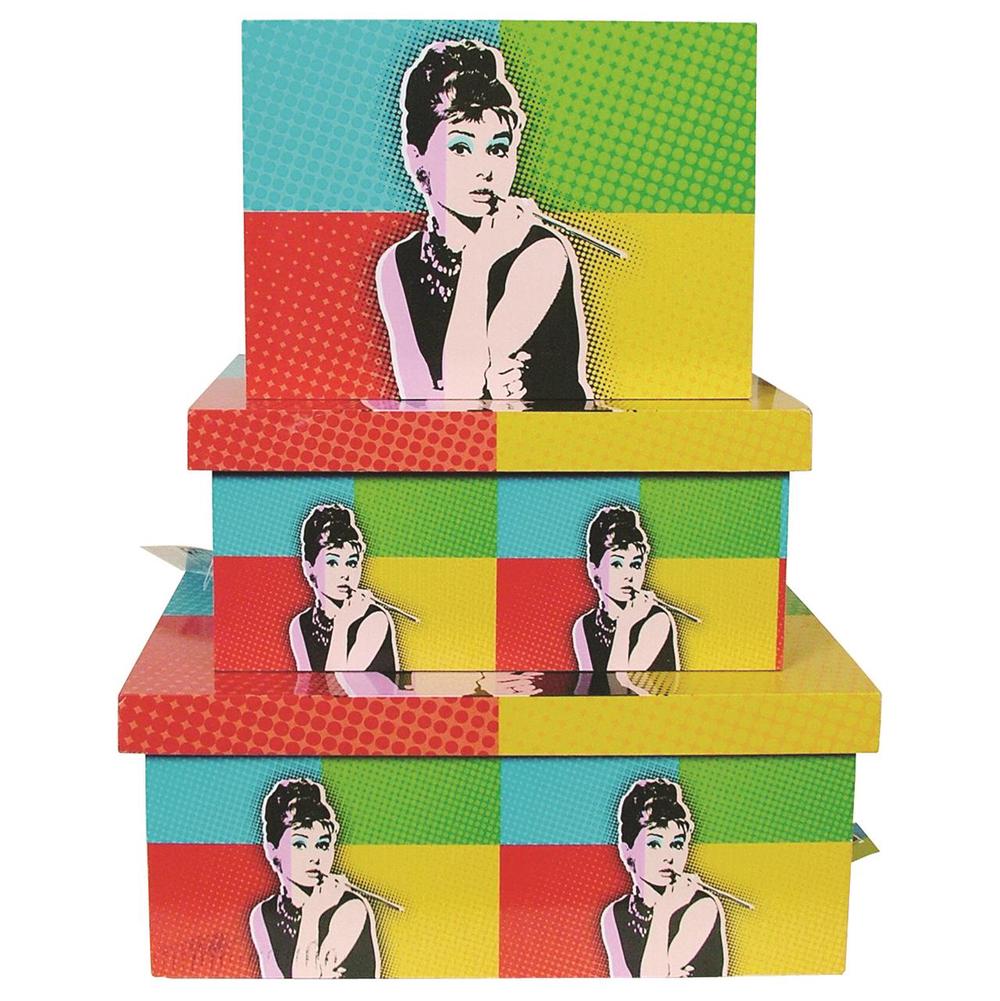 Pop Art Boxes Set, 3 Piece (Audrey Hepburn), 5010792176673