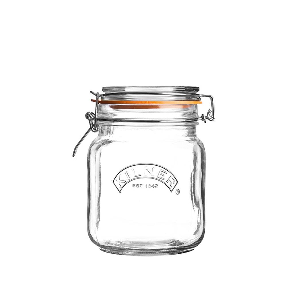 Clip Top Square Jar 1L, 5010853075914