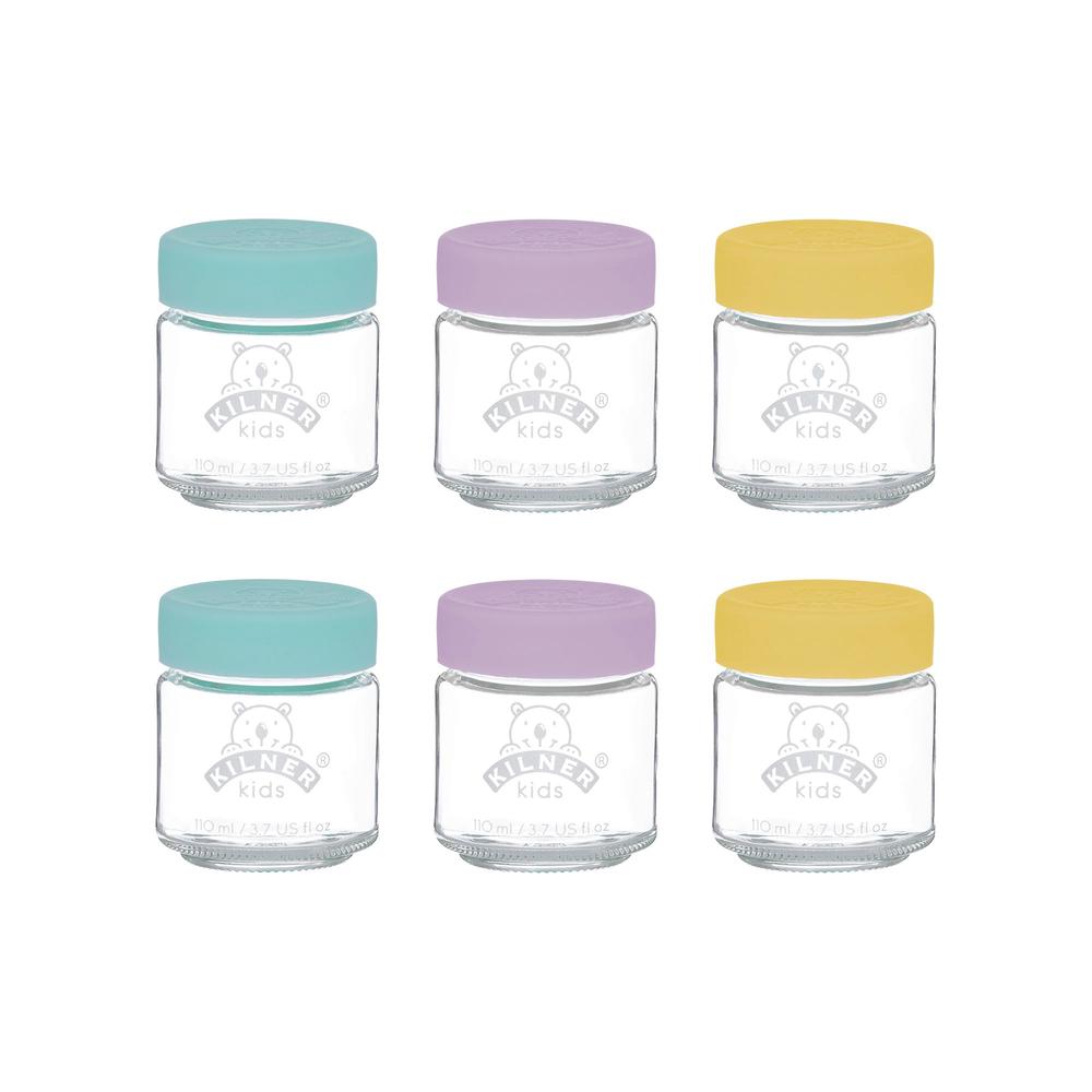 Kids Glass Jars With Silicon Lids,, Set of 6, 5010853253732