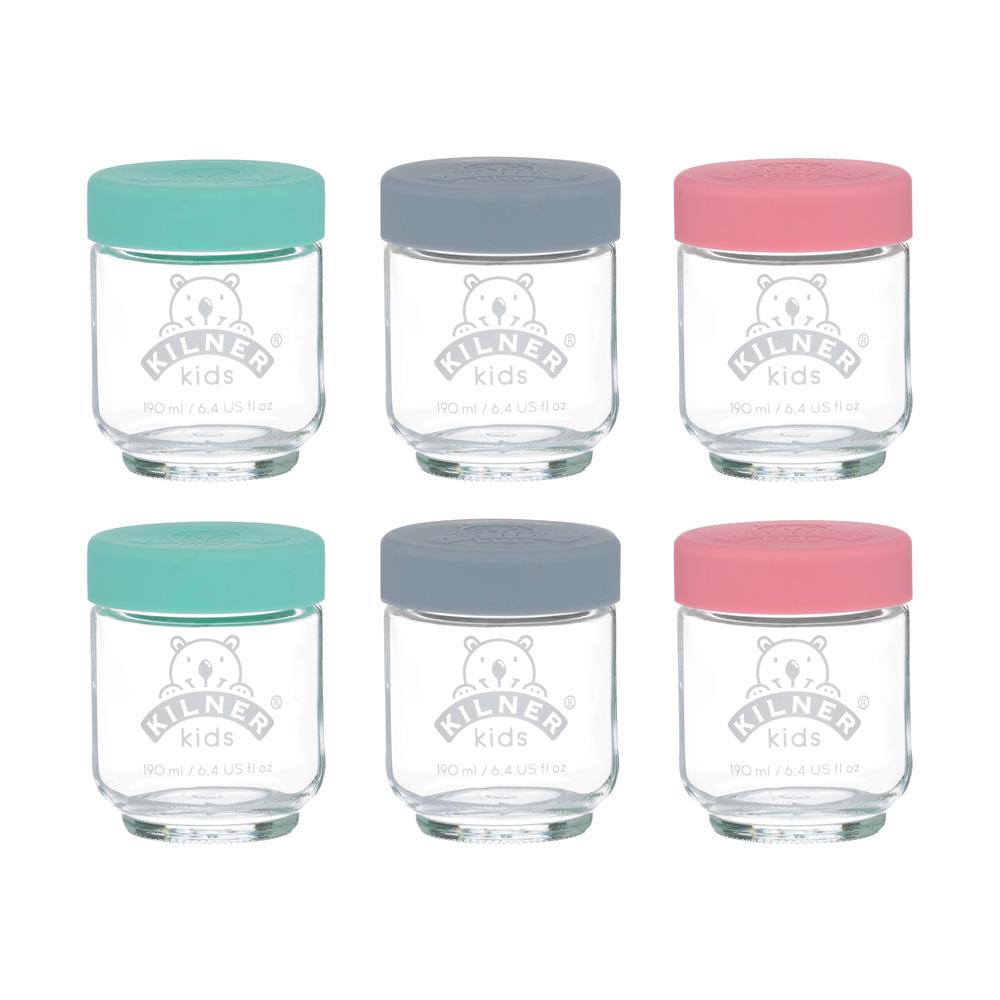 Kids Glass Jars With Silicon Lids,, Set of 6, 5010853253749