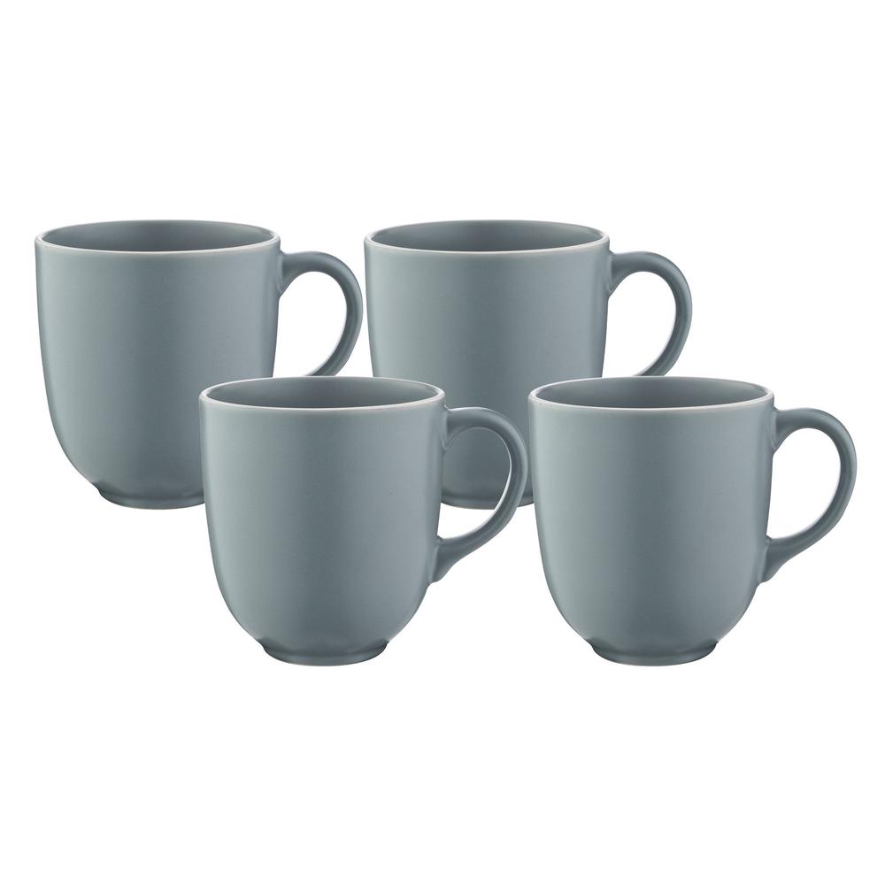 Classic Collection Stoneware Mugs,, Set of 4 (Grey), 5010853262963