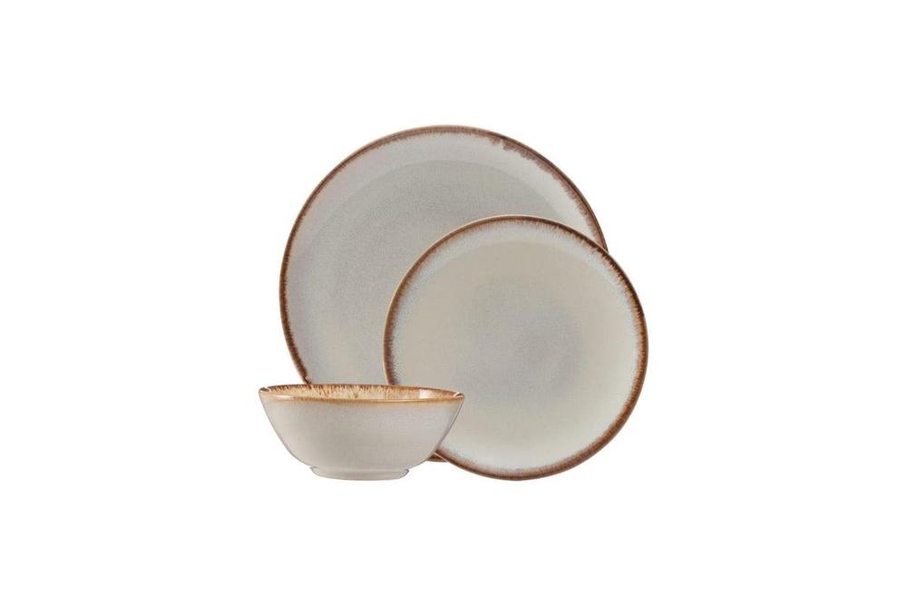 Reactive Glaze Dinner Set, 12 Piece (Cream), 5010853281971