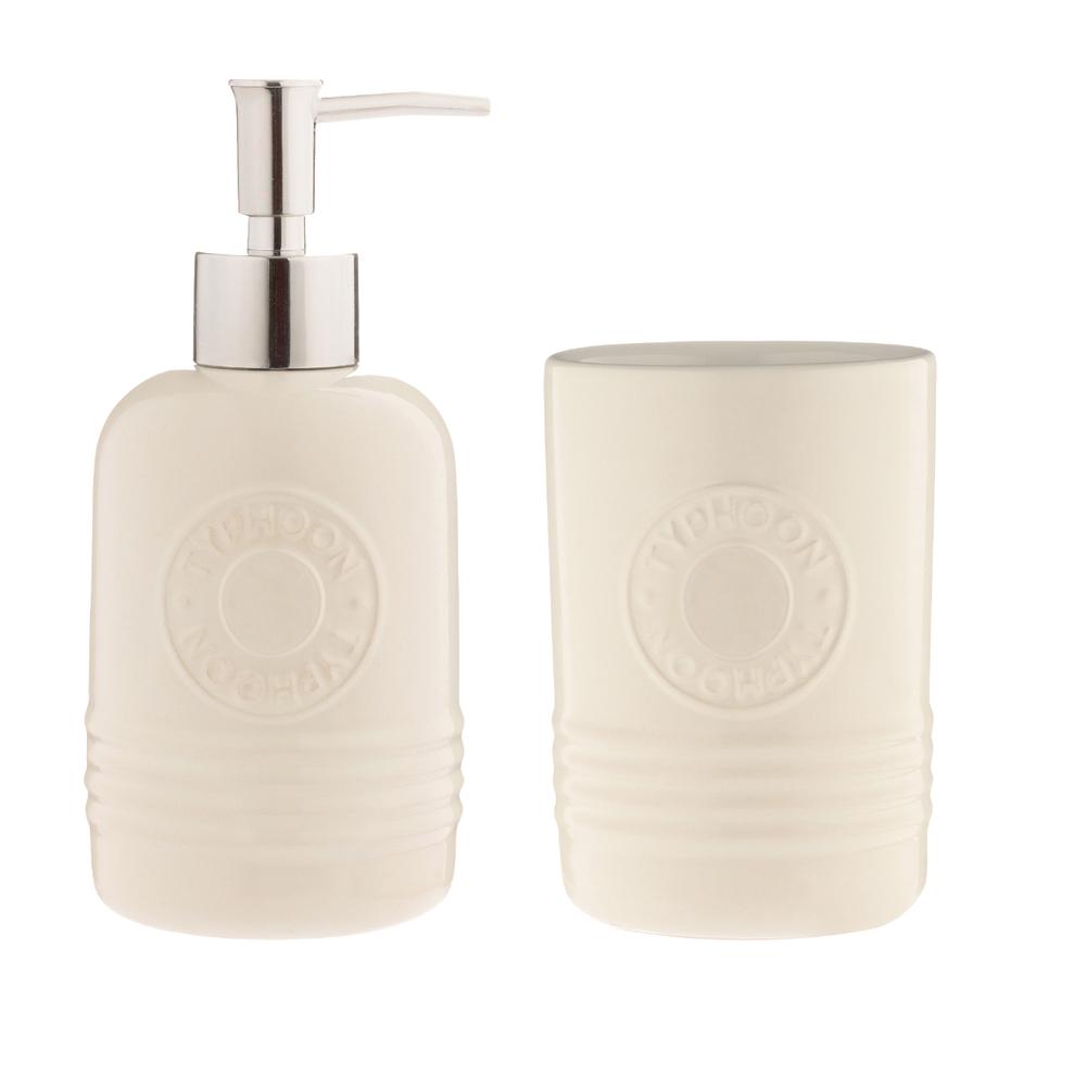 Living Dispenser and Tumbler Set (Cream) - 320mL, 5010853283296