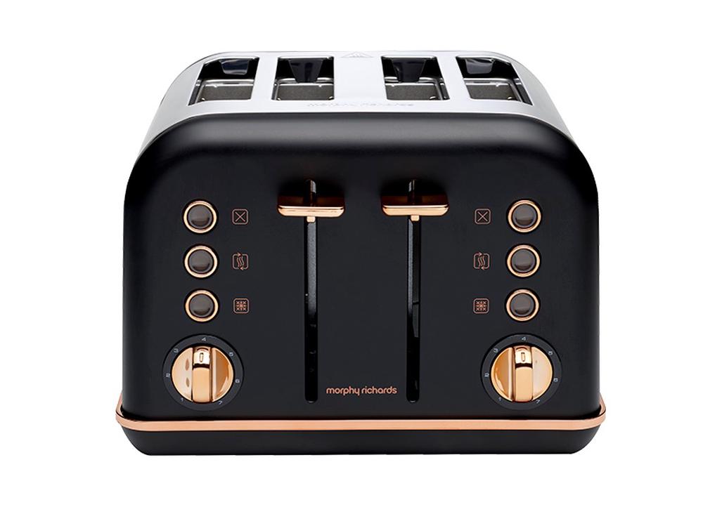 Morphy Richards Accents Rose Gold 4Slice Toaster (Matte Black) Buy