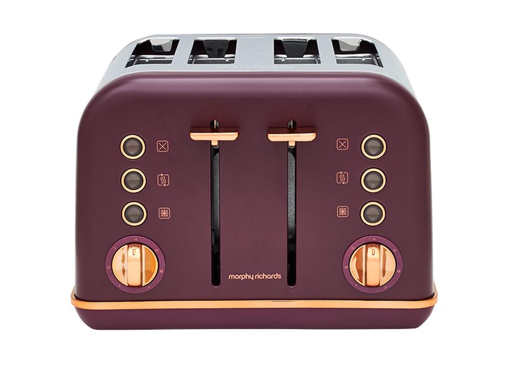 morphy richards accents rose gold 4 slice toaster