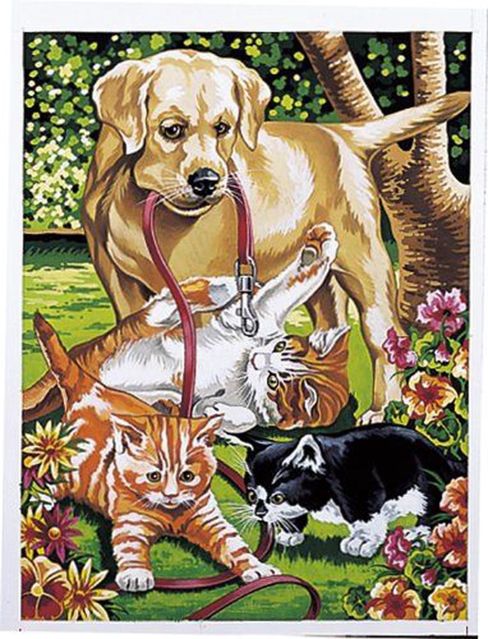 Картина по номерам кот и собака