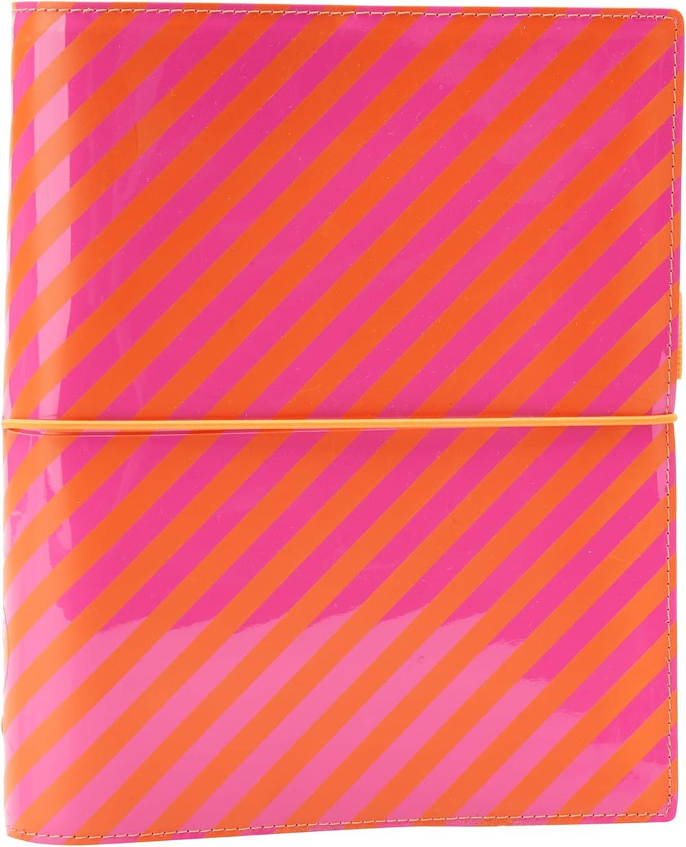 Domino Patent Organiser (Orange/pink Stripes) - A5, 5015142261382